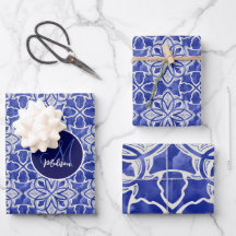 Monograma inicial de cinzas azul-na moda