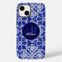 Monograma inicial de cinzas azul-na moda