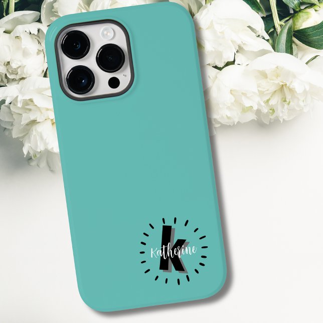 Monograma inicial de nome simples e bonito (Cute Name Initial Monogram Case-Mate iPhone 14 Pro Max Case)