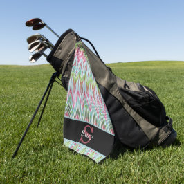 Monograma inicial do padrão Boho Hippie Colorido