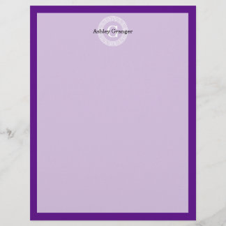 Monograma Inicial do Quadro-Chave Grego - Purple W