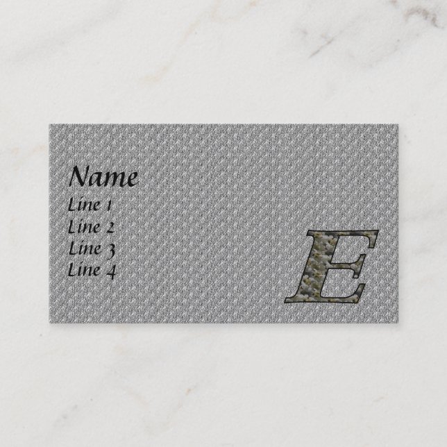 Monograma inicial E Hydrangea Cartão de visita (Frente)