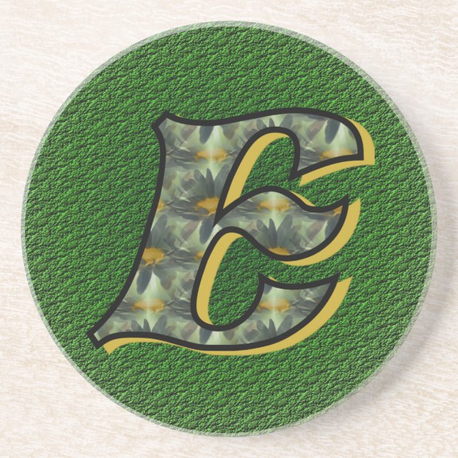 Monograma Inicial E Porta copos Negra (Frente)