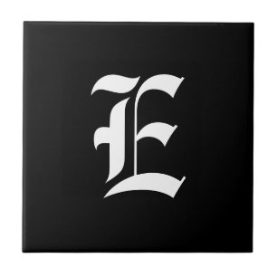 Monograma inicial E preto e branco