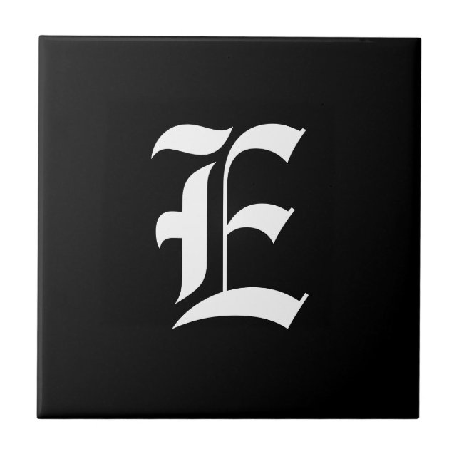 Monograma inicial E preto e branco (Frente)