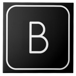 Monograma inicial estilizado moderno   Branco e Pr