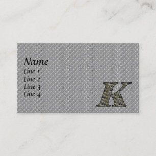 Monograma inicial K Hydrangea Cartão de visita