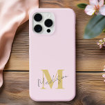Monograma inicial mínimo cor-de-rosa moderno<br><div class="desc">Capa de telefone Mínima Rosa Mínima Moderna do Monograma Inicial. Crie sua própria capas de iphone personalizada com o nome inicial personalizado.</div>