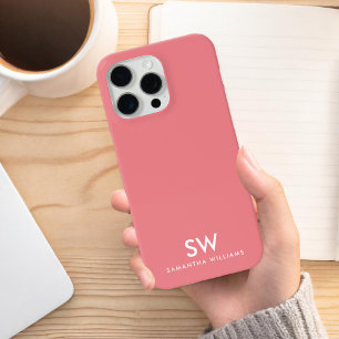 Monograma inicial mínimo cor-de-rosa moderno