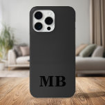 Monograma inicial mínimo moderno preto<br><div class="desc">Capa de telefone do Monograma Inicial Moderno Minimalista Negro. Crie sua própria capas de iphone personalizada com o nome inicial personalizado.</div>