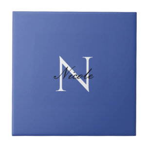 Monograma Inicial Nome Próprio Manuscrito Azul