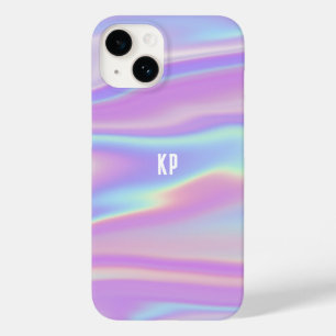 Monograma Iridescente de Abstrato Girly Contemporâ