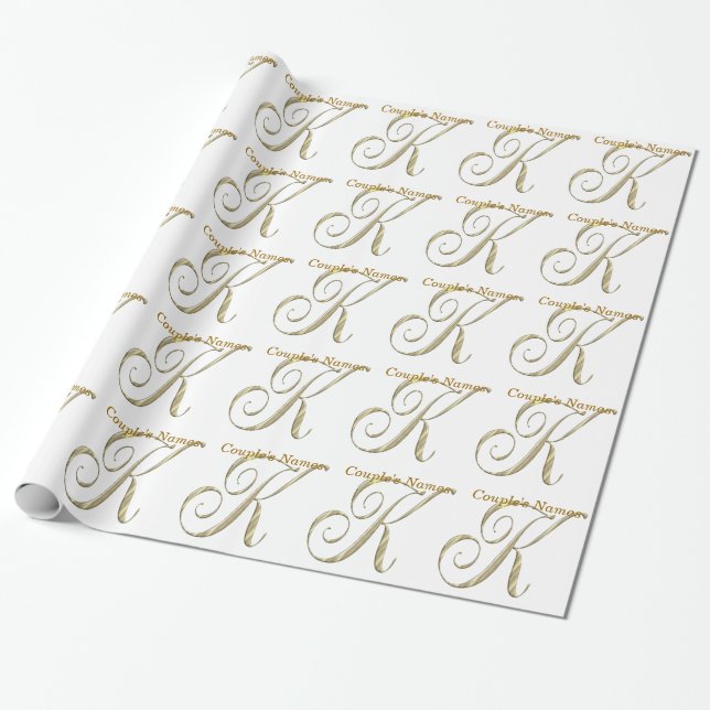 Monograma K Papel de embrulhamento de presente (Desenrolado)