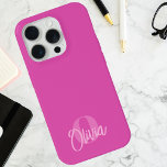 Monograma legal de Script de Tendência Rosa Monocr<br><div class="desc">Eleve seu estilo técnico com nosso Legal Monocromo Pink Trendy Script Monograma iPhone 15 Pro Case - uma combinação perfeita de personalização e design moderno. Esta capa de telefone monográfica não é apenas um acessório protetor; é uma declaração na moda. O monograma do script de tendência, personalizado com suas iniciais,...</div>