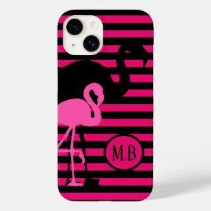 Monograma legal Flamingo Black and Pink Strips