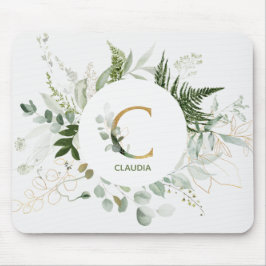 Monograma - Letra C Fern & Succult Mouse Pad