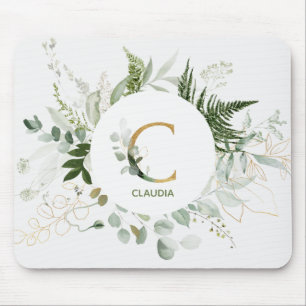 Monograma - Letra C Fern & Succult Mouse Pad