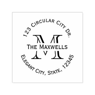 Monograma - Letra Circular Endereço Carimbo
