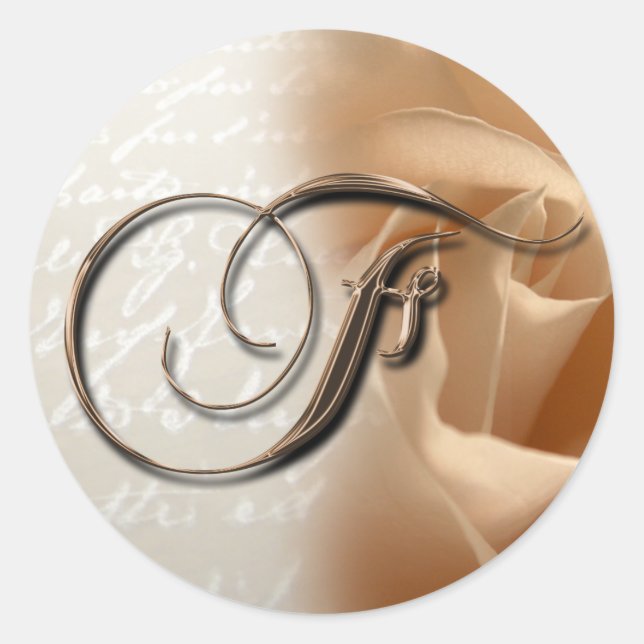 Monograma - Letra F Adesivo de envelopes de casame (Frente)