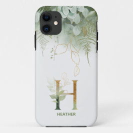 Monograma - Letra H Greenery Case-Mate capas de ip