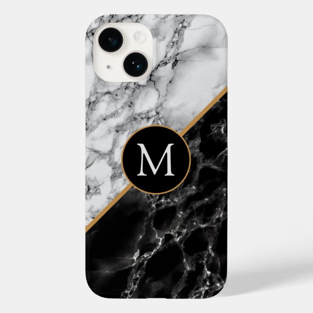 Monograma - Letra Personalizada Marble Preto (Verso)