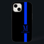 Monograma limpo e mínimo | Linha azul fina | Políc<br><div class="desc">Apresentando uma aparência inteligente, mas mínima, que virará cabeças, esta capas de iphone é marcada com o monograma personalizado e o nome do membro da equipe de serviço integrado à faixa clássica de linha azul fina. A fina linha azul é uma representação simbólica da força policial norte-americana. Isso é algo...</div>