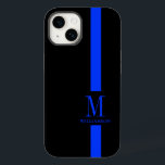 Monograma limpo e mínimo | Linha azul fina | Políc<br><div class="desc">Apresentando uma aparência inteligente, mas mínima, que virará cabeças, esta capas de iphone é marcada com o monograma personalizado e o nome do membro da equipe de serviço integrado à faixa clássica de linha azul fina. A fina linha azul é uma representação simbólica da força policial norte-americana. Isso é algo...</div>