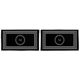 Monograma luxuoso escuro Molduras brancas minimali