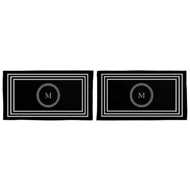 Monograma luxuoso escuro Molduras brancas minimali (Frente - conjunto)