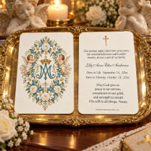 Monograma Mariano Católico Anjo Memorial de Oração