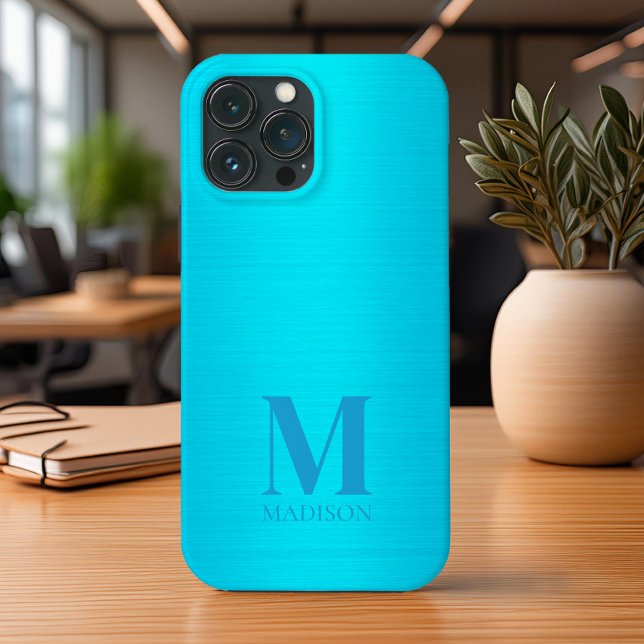 Monograma Metálico Azul Aqua (Criador carregado)