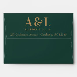 Monograma Minimalista de Casamento Emerald Green D