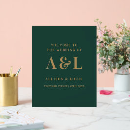 Monograma Minimalista de Casamento Emerald Green D