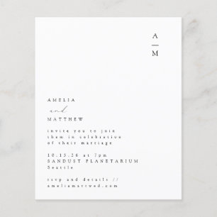 Monograma Mínimalista de Orçamento Texto Convite d