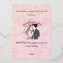 Monograma minimalista elegante casal guarda-chuva