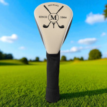 Monograma minimalista personalizado de golfe bege
