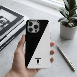 Monograma Minimalista Preto e Branco Geométrico Di