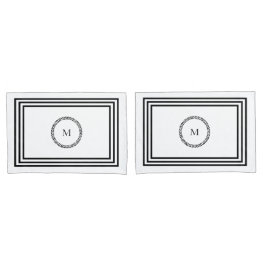 Monograma Mínimo de Cama Preta Elegante