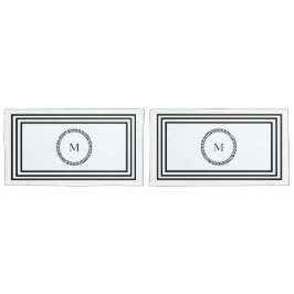 Monograma Mínimo de Cama Preta Elegante