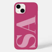 Monograma mínimo inicial cinza-rosa moderno