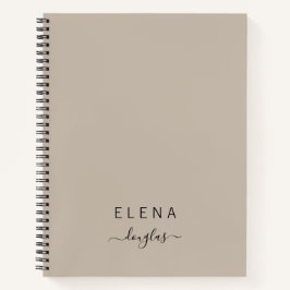 Monograma Mínimo Moderno Manuscrito Castanho Neutr