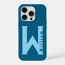 Monograma mínimo moderno sage bleu Case