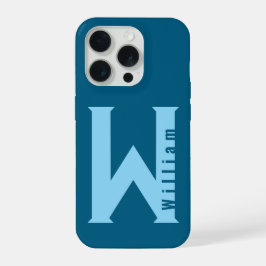 Monograma mínimo moderno sage bleu Case
