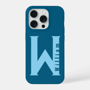 Monograma mínimo moderno sage bleu Case