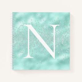 Monograma Mint Green Sparkles Bling