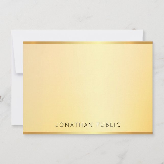 Monograma Modelo Elegante Faux Dourado Moderno (Frente)