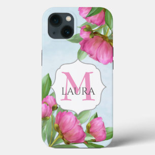 Monograma Moderno Cor da Água, Cor Rosa