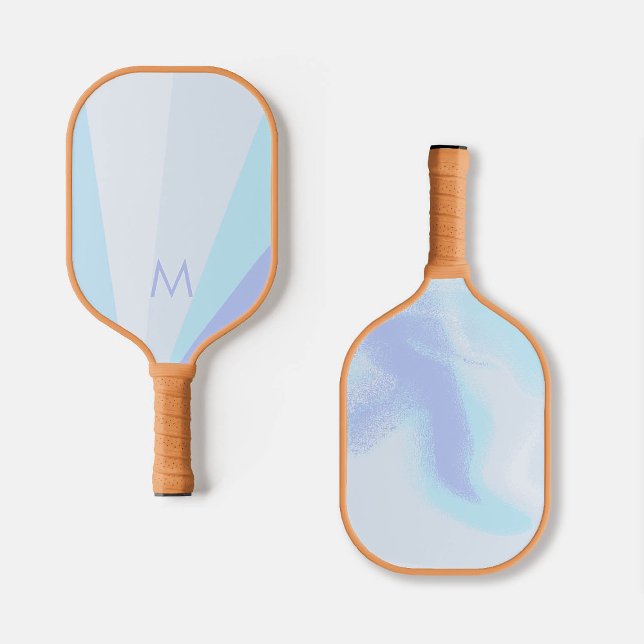Monograma moderno de Lavandas azuis personalizado (personalized pickleball paddle monogram blue lavender purple custom sports gift for her)