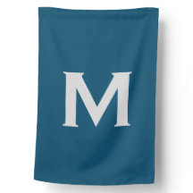 Monograma Moderno Elegante Simples Azul