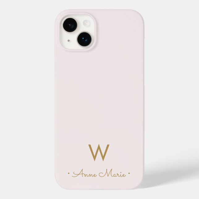 Monograma moderno em rosa bege dourado com letras  (Verso)